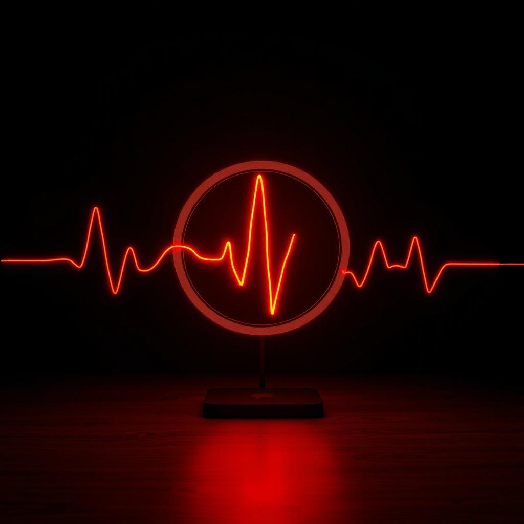 Orange shame pulse on dark background